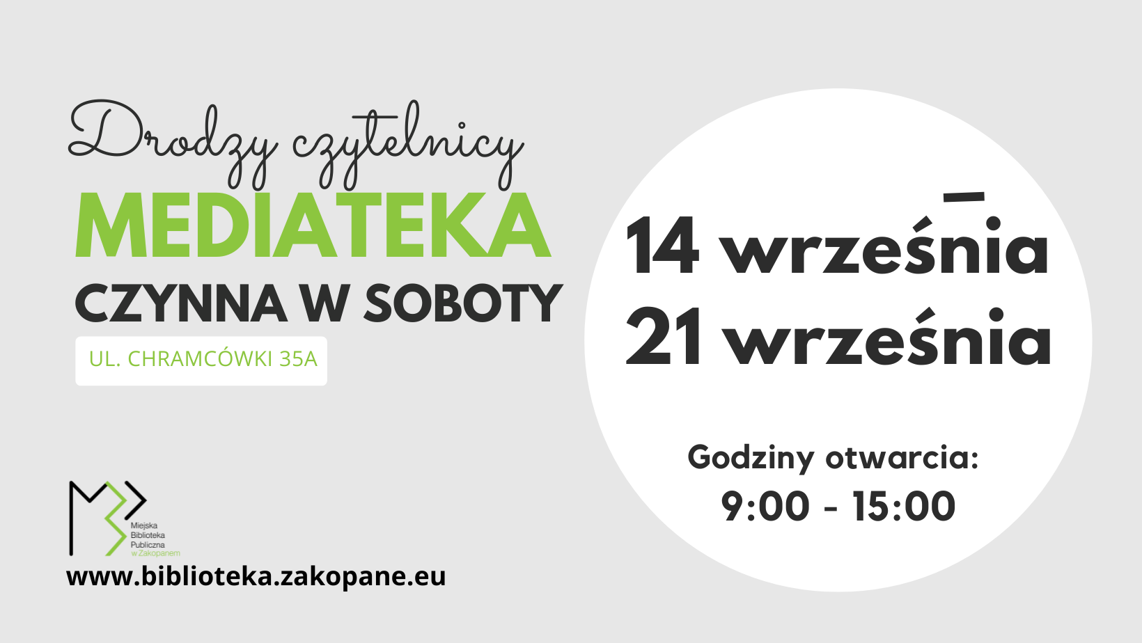 Mediateka soboty wrzesie 2024